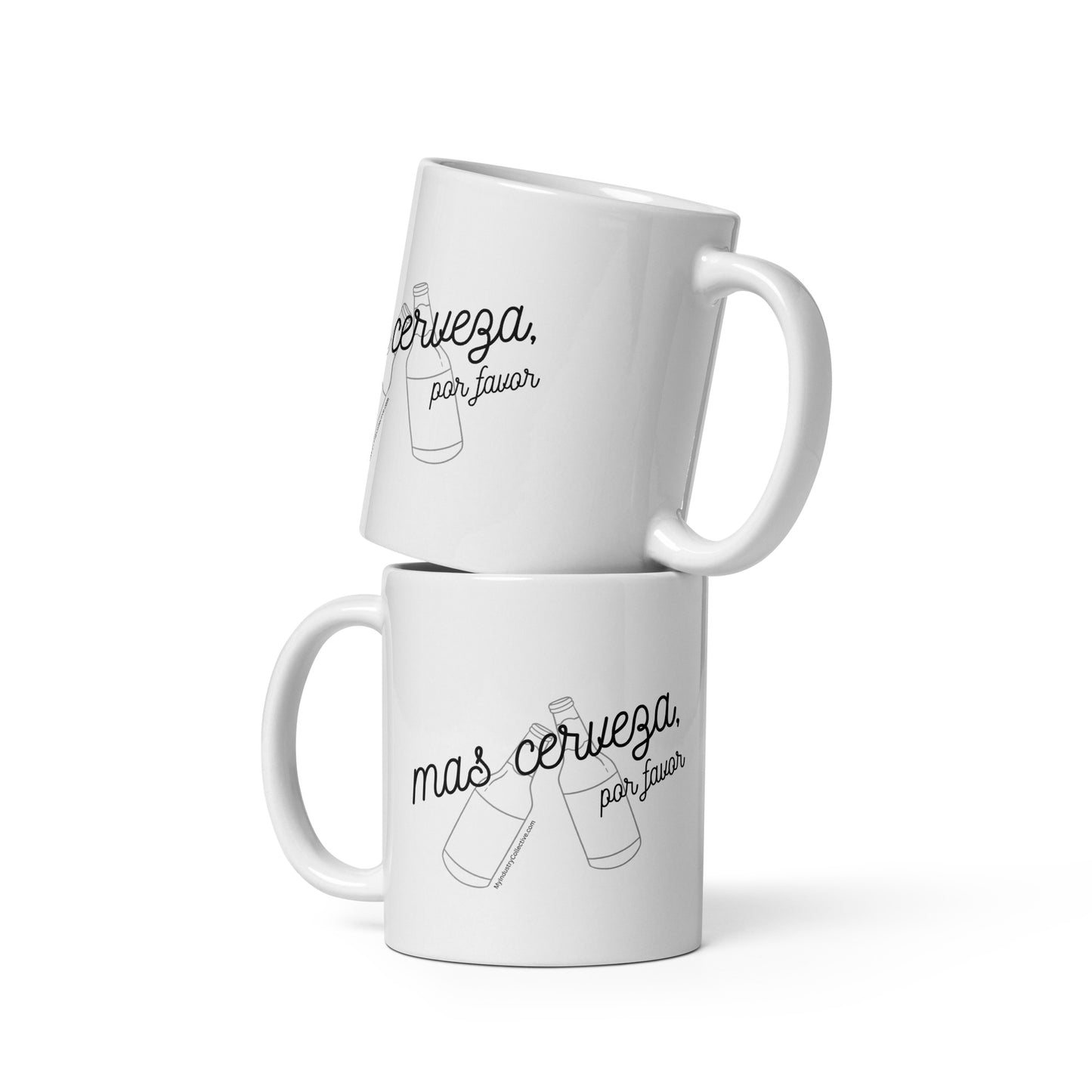 Mas Cerveza White glossy mug