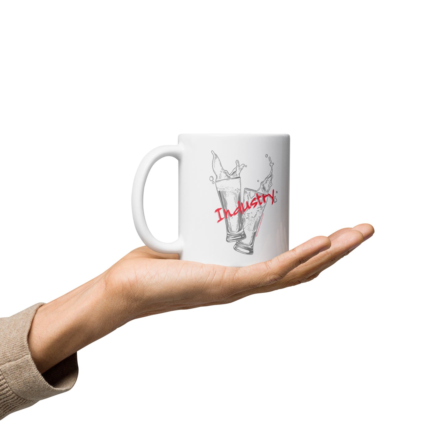 Red Industry White glossy mug