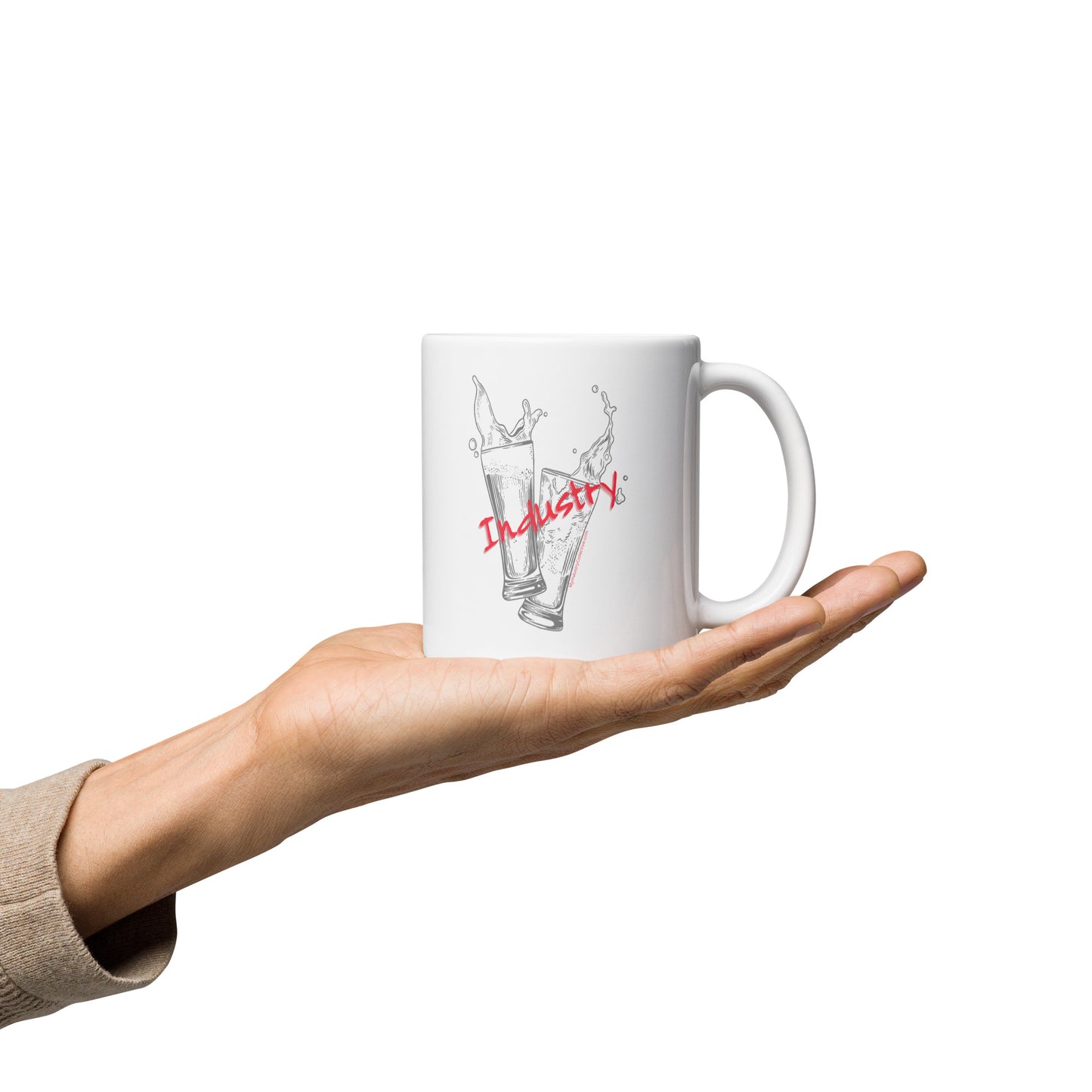 Red Industry White glossy mug