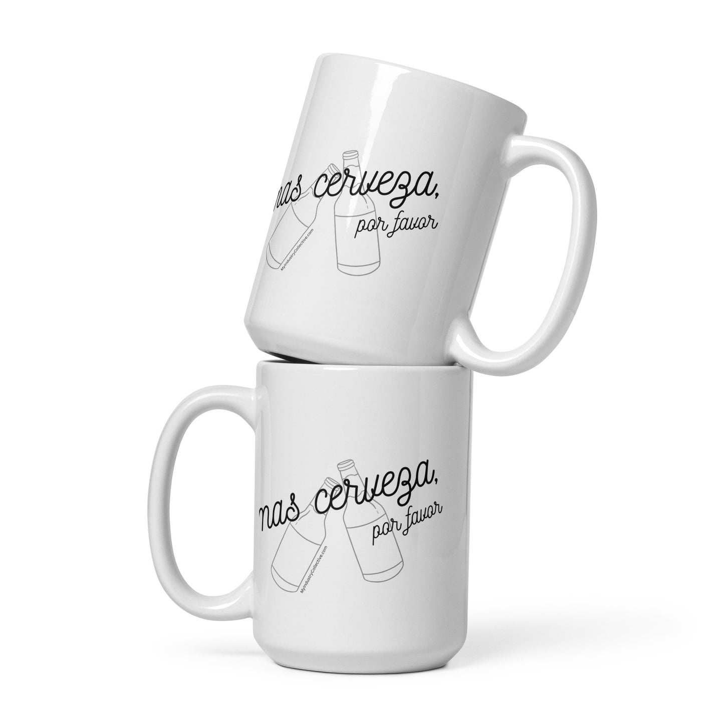 Mas Cerveza White glossy mug