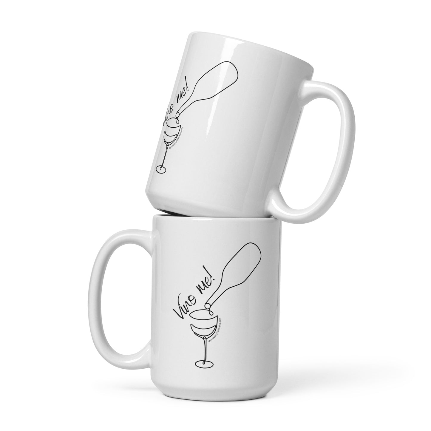 Vino Me White glossy mug