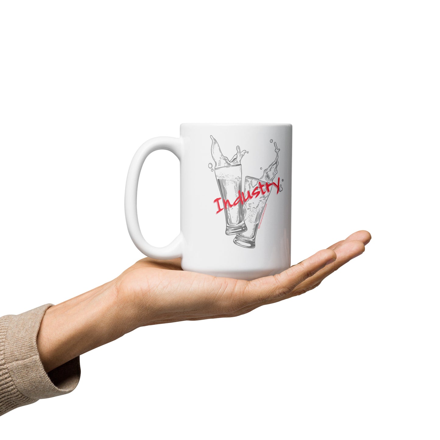 Red Industry White glossy mug