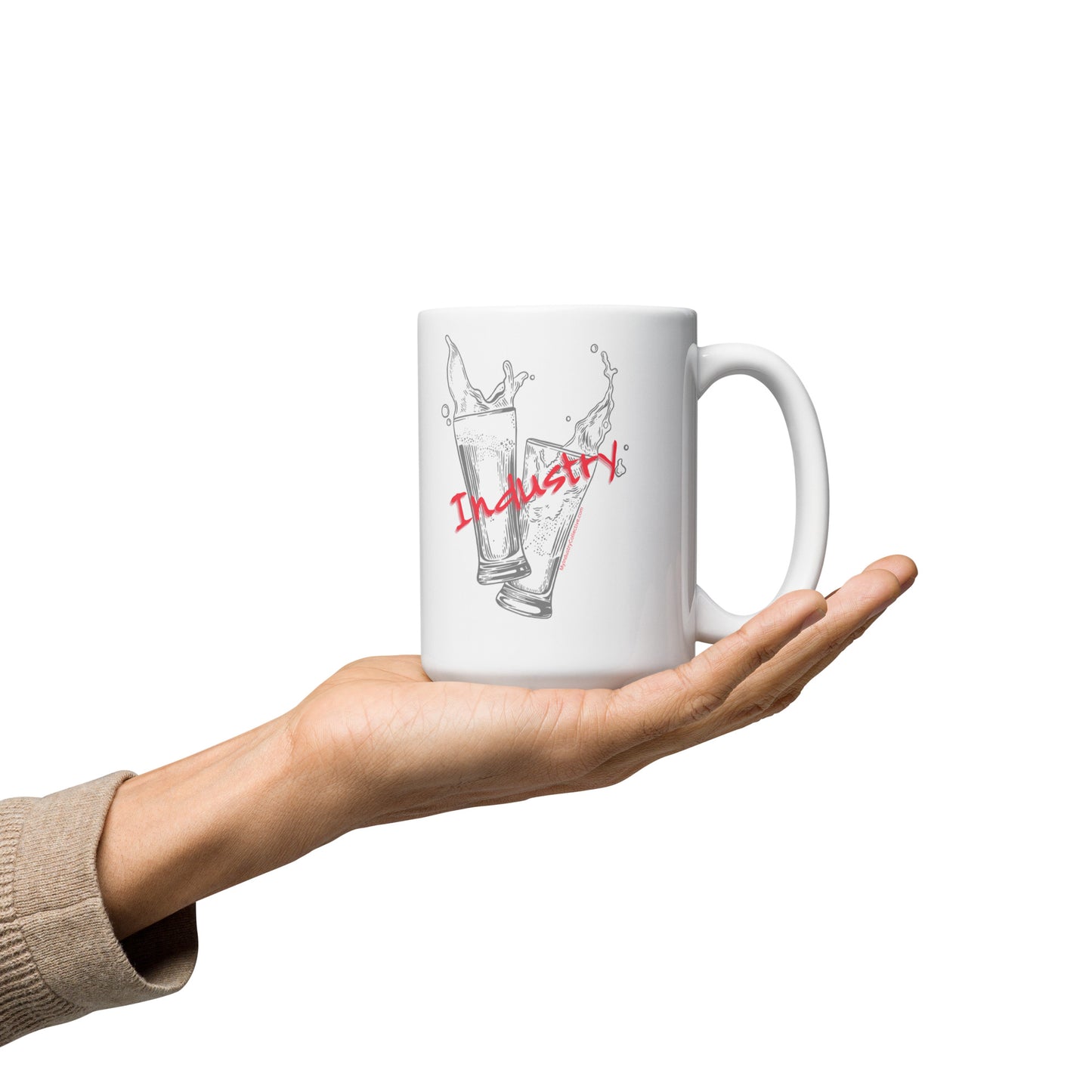 Red Industry White glossy mug