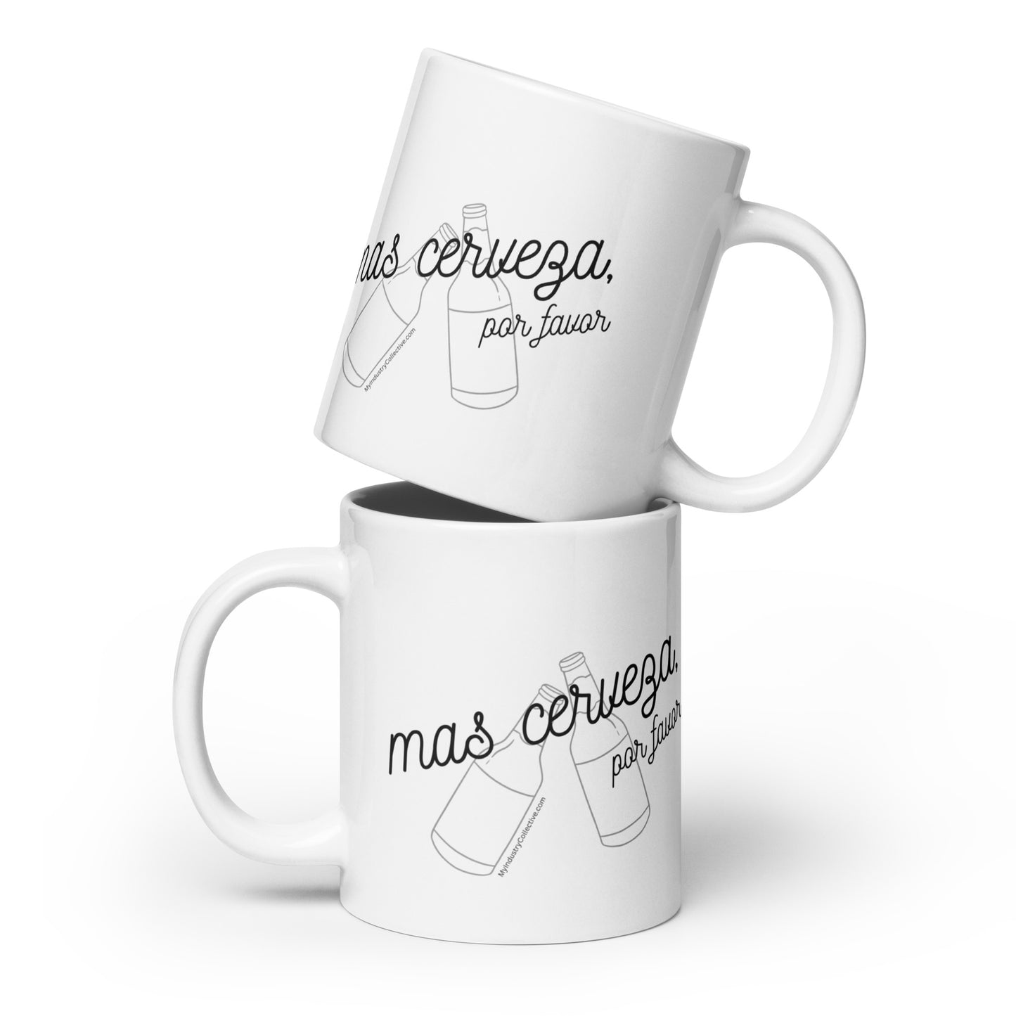 Mas Cerveza White glossy mug