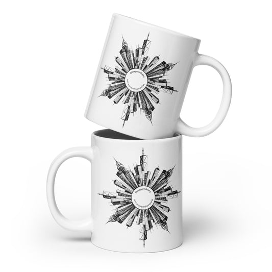 Tunnel Vision White glossy mug