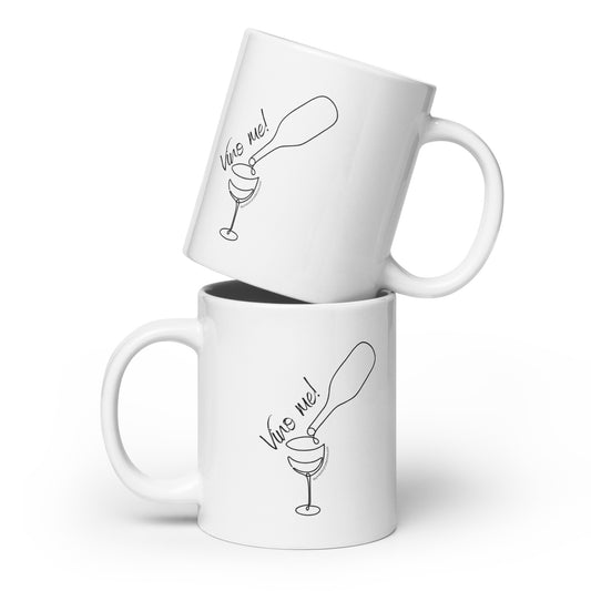 Vino Me White glossy mug