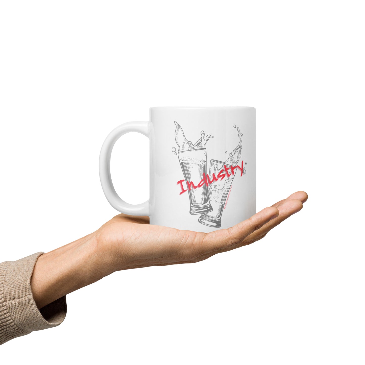 Red Industry White glossy mug