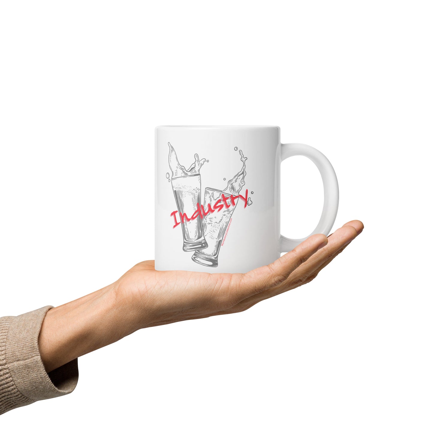 Red Industry White glossy mug